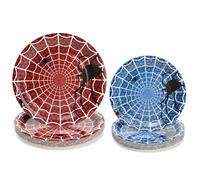 PARTY GO Set di 50 piatti di carta per feste a tema ragno, 17,8 cm, 22,8 cm, decorazioni per feste per 25 ospiti
