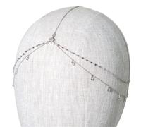 Party Head Chain Wedding Hair Accessories Elegant Headpiece Bling Bridal Forehead Chain Jewelry per la moda(Silver)