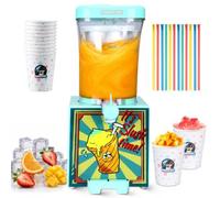 Party Ice Macchina per granite in acqua, 10 tazze e cannucce a cucchiaio | 10 tazze incluse, cannucce a cucchiaio incluse, macchina per granite, uso per feste