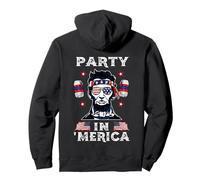 Party in Merica Drinking Lincoln Abraham 4th of July Felpa con Cappuccio
