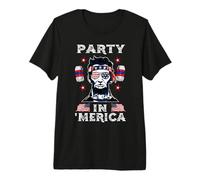 Party in Merica Drinking Lincoln Abraham 4th of July Maglietta Premium