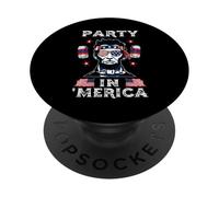 Party In Merica Drinking Lincoln Abraham 4th Of July PopSockets PopGrip Adesivo