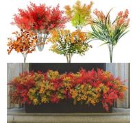 PARTY JOY 13 PCS Autunnali Fiori Artificiali da Esterno, Pianta Finta da Esterno Resistenti ai Raggi UV, Finto Cedro, Alghe, per Interni ed Esterni, Giardino, Patio, Cucina, Decorazioni per la Casa