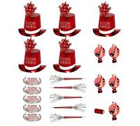 Party kit buon anno rosso cappellini cotillon capodanno