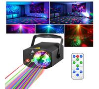 Party Light Dj Palla da discoteca con motivo proiezione laser e attivazione del suono, illuminazione scenica lampeggiante colorata, adatta per feste, danza indoor, compleanno, carnevale, karaoke,