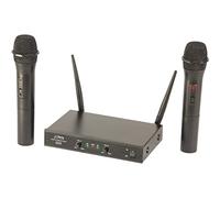 Party Light & Sound - PARTY-200UHF-MKII - Sistema microfonico con 2 microfoni wireless UHF e 1 ricevitore - 2 canali 863,1 e 864,8MHz - Nero
