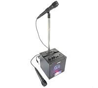Party Light & Sound - PARTY-SINGTOGETHER - Set karaoke a tamburo con 2 microfoni e supporto - Nero