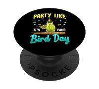 Party Like It's Your Bird Day Hilarious Budgie Bird PopSockets PopGrip Adesivo