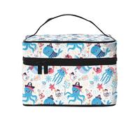 Party Shark Cute (A1) trousse per trucchi da donna, borsa da toilette, grande borsa organizer da viaggio per il trucco