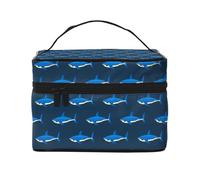 Party Shark Cute(D) borsa per trucchi da donna, borsa per cosmetici da donna, borsa da toeletta, grande borsa organizer da viaggio per il trucco