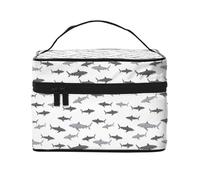 Party Shark Cute(F), graziosa borsa per cosmetici da donna, borsa da toilette, grande borsa organizer da viaggio per il trucco