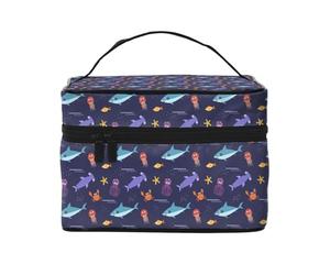 Party Shark Cute(K) borsa per il trucco, graziosa borsa per cosmetici da donna, borsa da toilette, grande borsa organizer da viaggio per il trucco