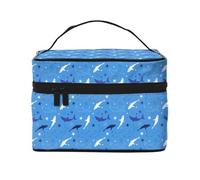 Party Shark Cute(P), graziosa borsa per cosmetici da donna, borsa da toilette, grande borsa organizer da viaggio per il trucco