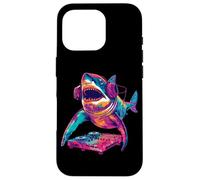 Party Shark Disco DJ con grafica giradischi per cuffie Custodia per iPhone 16 Pro