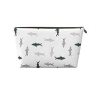 Party Shark No.1005 - Borsa per trucchi da viaggio, trousse da viaggio per cosmetici, borsa per il trucco da donna, organizer per trucchi in pelle, graziosa custodia per il trucco, Oro, Taglia unica