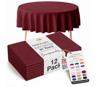 Party Solids Exquisite - Confezione da 12 tovaglie rotonde in plastica, 200 cm, colore: Bordeaux