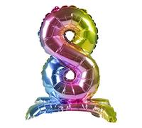 PARTY TIME BLF3189-8-0056 Palloncino in pellicola con numeri n. 8, Multicolore