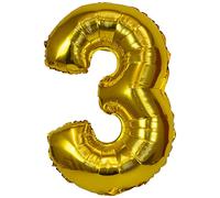 PARTY TIME BLF3902-3-0063 - Palloncino XXL con numeri 3, colore: Oro