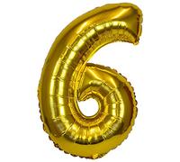 PARTY TIME BLF3933-6-0063 - Palloncino XXL con numeri n. 6, colore: Oro
