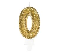 PARTY TIME DS0231ZLO-0-0117 - Candela con numeri in oro Premium n. 0, colore: Oro