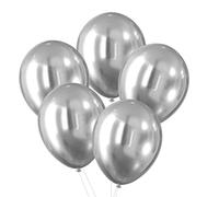 PARTY TIME KB8702SRE-2718 - Palloncini effetto cromato, 5 pezzi, colore: Argento