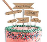 PARTY TIME KK2687 - Palloncini a forma di bandiera, 9 pezzi, colore: Beige