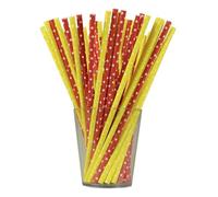 PARTY TIME KS1414F - 12 volti di carta per bere in carta certificata FSC, giallo, rosso