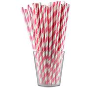 Party Time KS9136FROZ-8143 - Cannucce di carta a righe, 12 pezzi, certificazione FSC, colore: Rosa