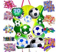 PARTY4EVER - Pignatta per compleanno per bambini, confezione da 70 caramelle senza glutine e giocattoli, pignata calcio, pignata compleanno, pignata per bambini, piñata riempita
