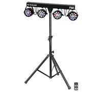 PartyBar Five - Sistema di illuminazione a LED con 5 modalità (auto, suono, arcobaleno, strobe, dissolvenza), compatibile con DMx, effetti RGB, 100-240 V, con telecomando, spettacolo di luci per club