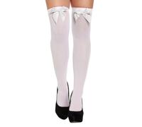 Partychimp 55-u09556 - sopra Il Ginocchio Calze con Arco, Bianco