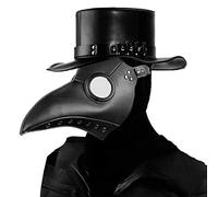 PartyCostume Dottore della Peste Maschera Pelle Nero Naso Lungo Maschere Steampunk Costume per Ballo in Maschera Festa di Halloween Cosplay di Carnevale