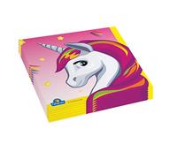 PartyCube- Tovaglioli Carta compostabili Unicorno (33x33cm, Doppio Velo), 20 Pezzi, Multicolore, 24123