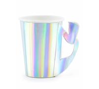 PartyDeco 6 Bicchieri in Cartone Sirena olografico - Multicolore - Taglia Unica