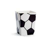 PartyDeco 6 Scatole da Popcorn Calcio - Nero
