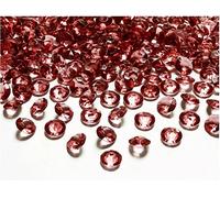 PartyDeco ADC12-082-KARTON - 100 Diamantini Decorativi in PVC, Rosso Scuro