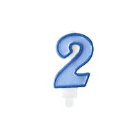 PartyDeco Candela Numero 2, Azzurro