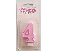 Partydeco Candela Numero 4, Rosa