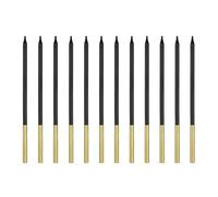 PartyDeco Candele di compleanno 14 cm | 12 pezzi - nero oro