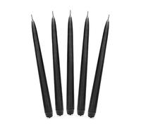 PartyDeco - Candele lunghe, affusolate verso l’alto, set di candele decorative da tavolo per matrimoni, compleanni, feste, Natale, colore nero