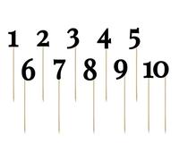 PartyDeco Conf. 11 Picks con Numeri - Segnaposti, Tavoli, Decorazione Torte