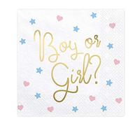 PartyDeco Conf. 20 Tovaglioli Carta con Scritta Boy or Girl per Gender Reveal Party