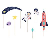 PartyDeco Conf. 7 Topper Torta Space Adventure su Picks per Feste Tema Spazio