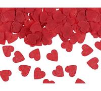 PartyDeco Coriandoli a forma di cuore, 1,6 x 1,6 cm, 15 g, decorazione da tavolo, per matrimonio, romantica, coriandoli rossi, coriandoli