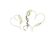PartyDeco Cuori con Ventose Decorazione Auto SPOSI ADDOBBI Matrimonio Fiori Artificiali, Rattan, Avorio, 1 - Confezione