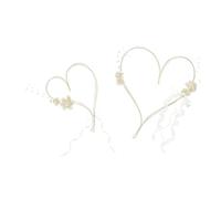 Partydeco Cuori con Ventosa Decorazione Macchina Sposi, Bianco/Crema, 19 cm/3 cm