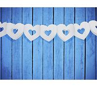 PartyDeco GRB6-008-KARTON - Festone di Cuori Bianchi in Carta