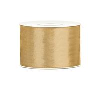 PartyDeco Nastro ocra Dorato Satinato 5 cm x 25 m - Oro - Taglia Unica