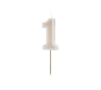 PartyDeco Numero di candele #1 | 6 cm grigio
