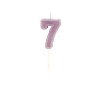 PartyDeco Numero di candele #7 | 6 cm viola